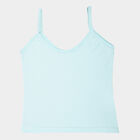 Girls Cotton Solid Vest, Light Blue, small image number null