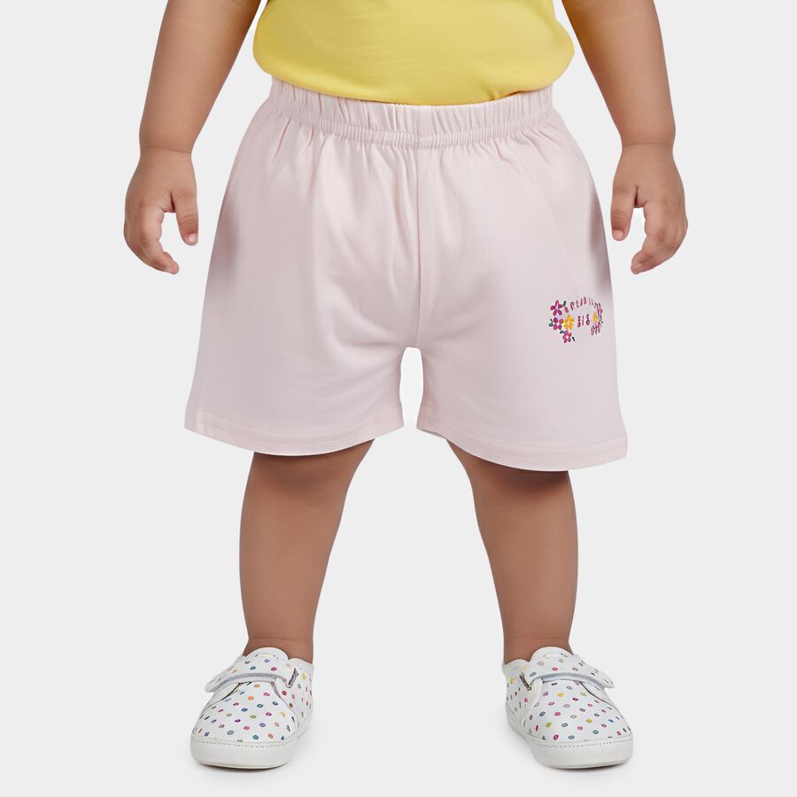 Infants' Pink Regular Fit Printed Half Pant, Pink, large