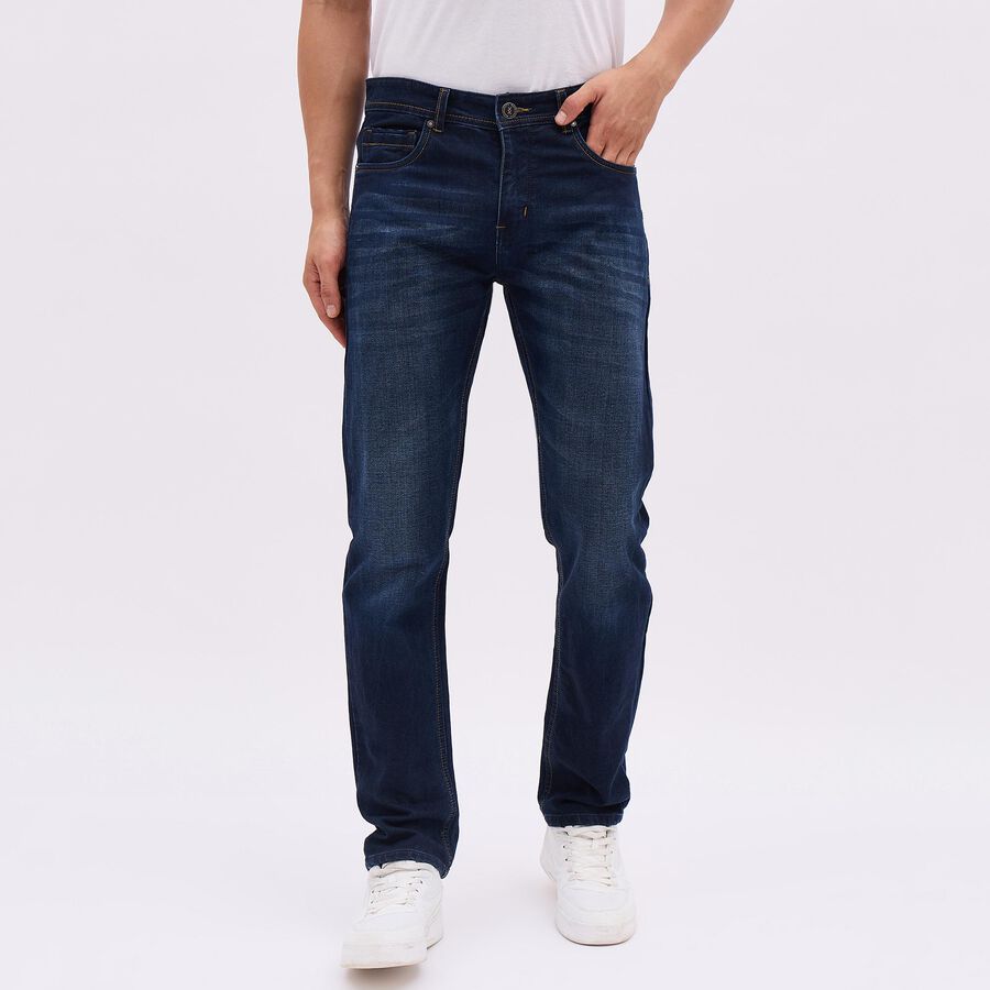 Men's Deep Indigo Straight Fit Classic Jeans, Dark Blue, large image number null
