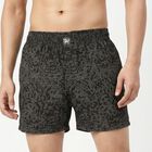 Men's Black Classic Fit Printed Boxers, Black, small