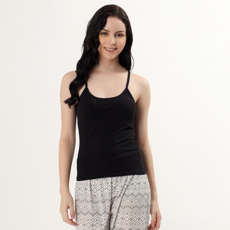 Ladies' Spaghetti Slips, Black, large