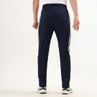 Men's Deep Midnight Navy Slim Fit Side-Striped Track Pants, Dark Blue, small image number null