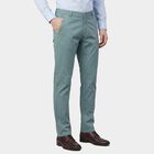 Men's Aqua Slim Fit Flat-Front Trousers, एक्वा, small