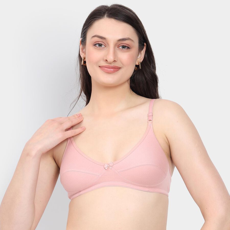 Ladies' 100% Cotton Bra , Light Pink, large image number null