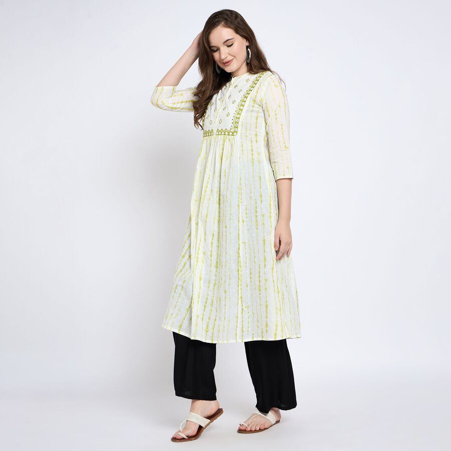 Ladies' 100% Cotton Kurta, Olive, large image number null