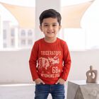 Boys Rust Round Neck Regular Boys T-Shirt, रस्ट, small