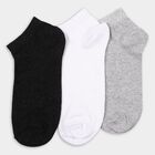 Men's Socks (Pack of 3), मिश्रित हल्का ग्रे, small