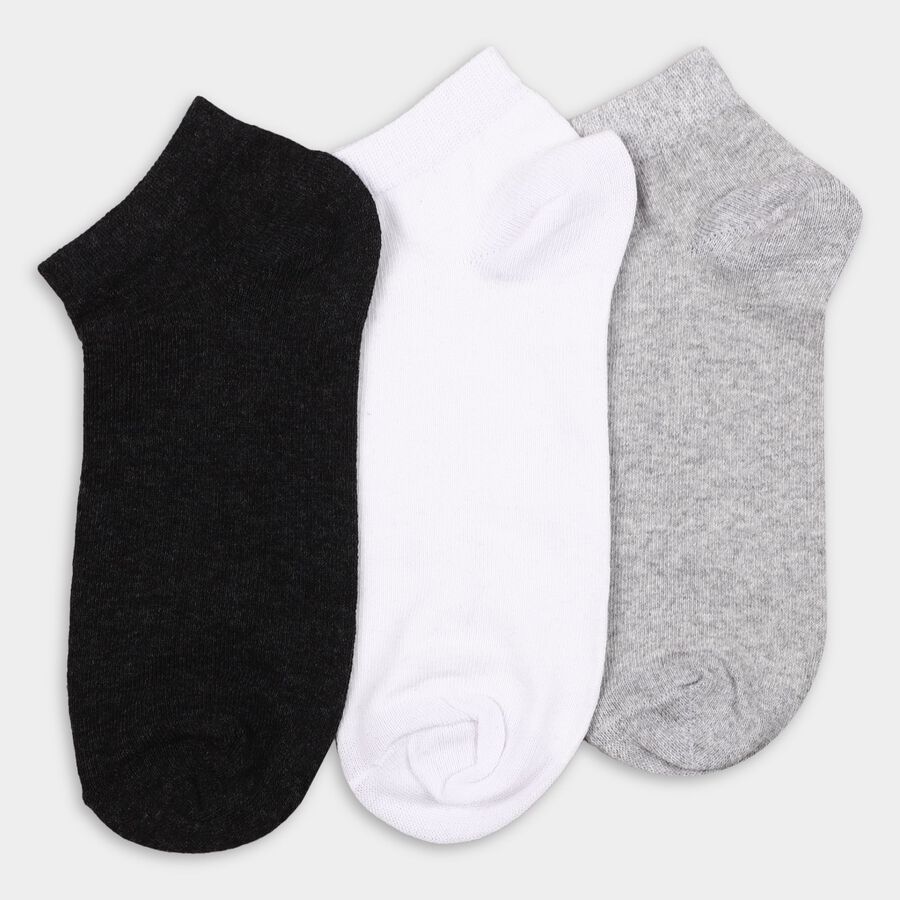 Men's Socks (Pack of 3), मिश्रित हल्का ग्रे, large