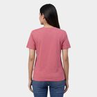 Women's Pink Round Neck Casual T-Shirt, Pink, small