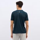 Men's Dark Teal Crew Neck Athleisure T-Shirt, Teal Blue, small