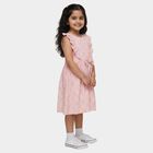 Girls' Light Pink Cotton Sleeveless A-Line Frock, Light Pink, small