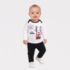 Infants' Navy Blue 100% Cotton Round Neck Graphic Print Baba Suit, नेवी ब्लू, small