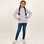 Girls' Soft Lavender Crew Neck Casual Pullover, लाइलेक, small image number null