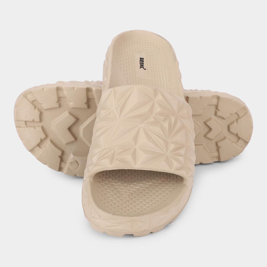 Women's Soft Beige Open-Toe Casual Slippers, गहरा पीला, large