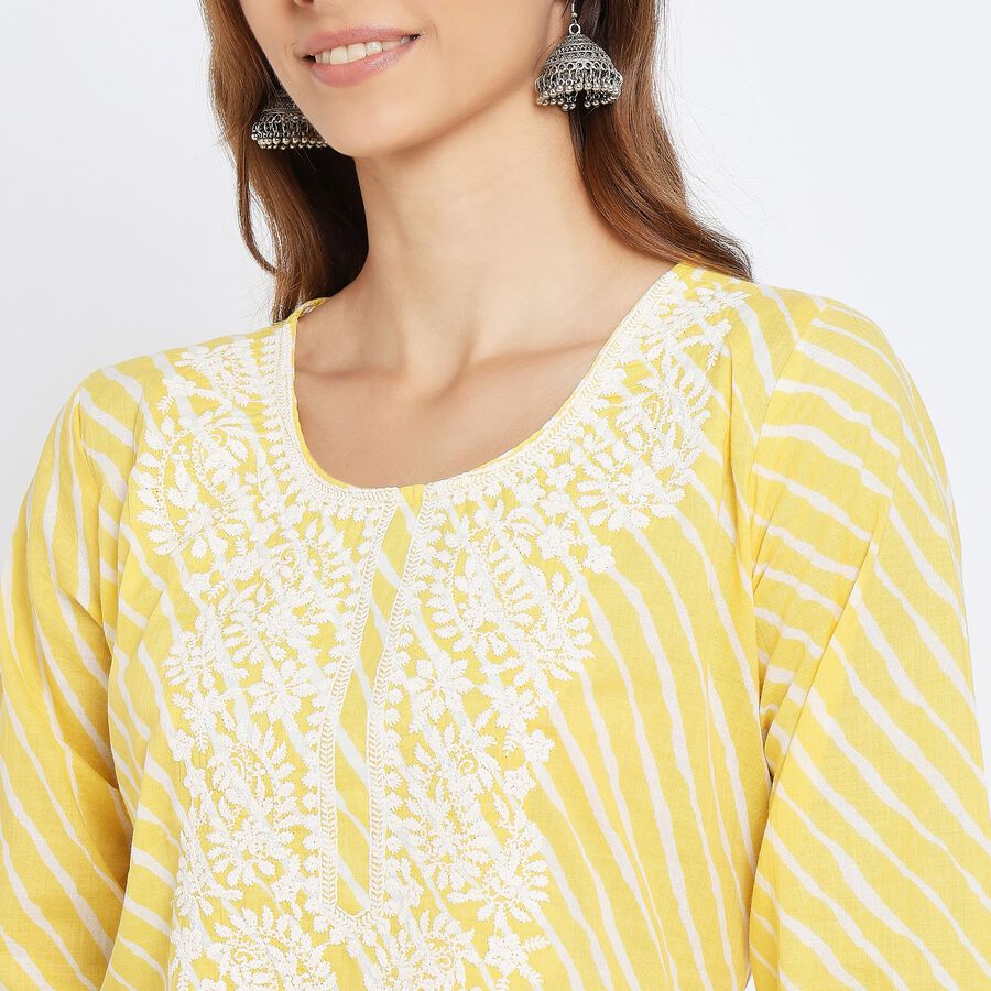 Ladies' 100% Cotton Kurta , पीला, large image number null