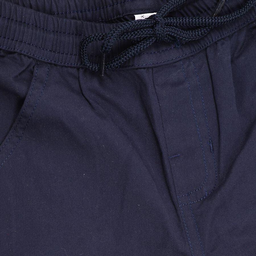 Boys' 100% Cotton Trousers, Navy Blue, large image number null