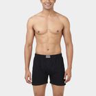 Men's Black Regular Fit Branded Waistband Trunks, Black, small