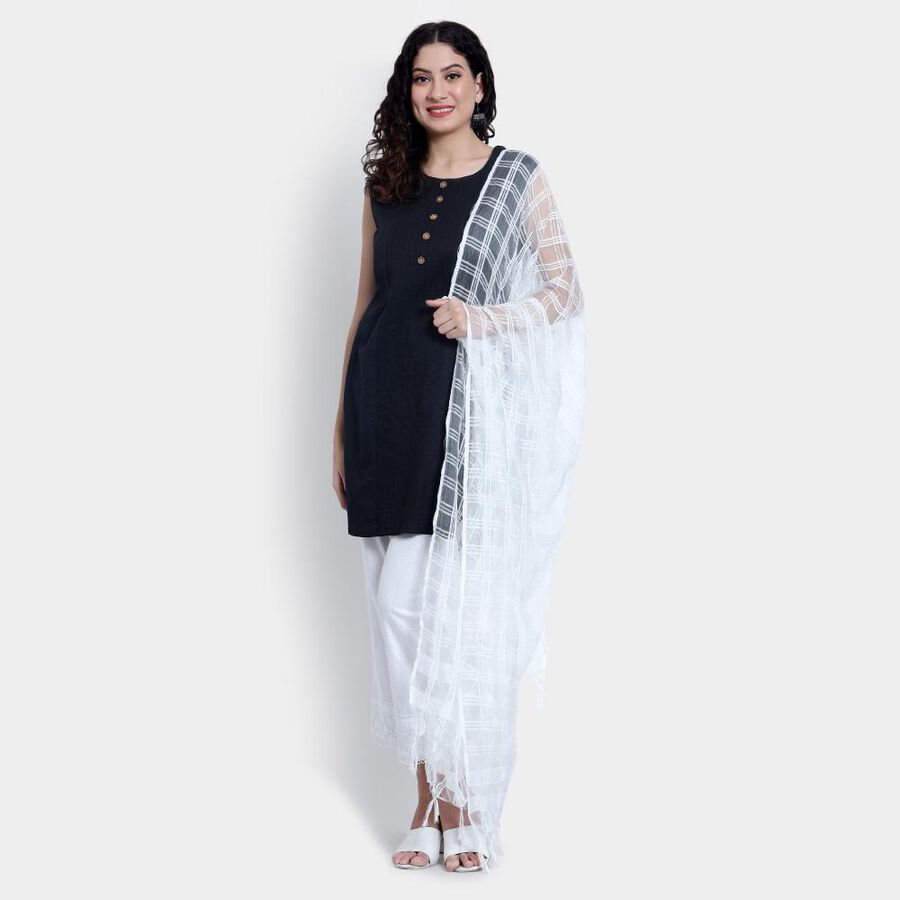 Solid Dupatta, Off White, large image number null