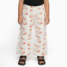 Girls' Off-White Strawberry Printed Cotton Pyjama, Off White, small image number null