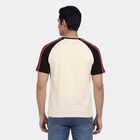 Men's Red Round Neck Casual Printed T-Shirt, लाल, small