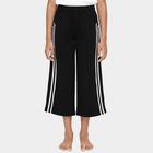 Girls' Jet Black Wide-Leg Pom-Pom Detail Winter Pyjama, काला, small image number null