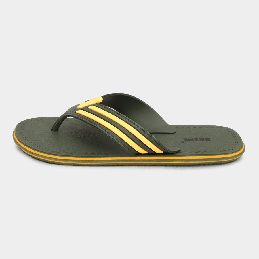 Men's V Strap Slipper, Green, large image number null