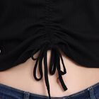 Ladies' 100% Cotton Crop  Top, काला, small image number null
