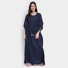 All Over Print Full Length Nighty, Navy Blue, small image number null