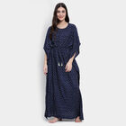 All Over Print Full Length Nighty, नेवी ब्लू, small image number null