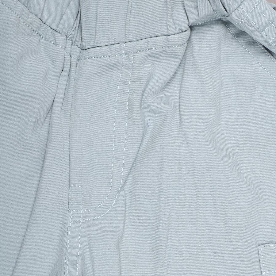Infants Light Steel Blue Regular Fit Elastic Waist Trousers, Teal Blue, large image number null