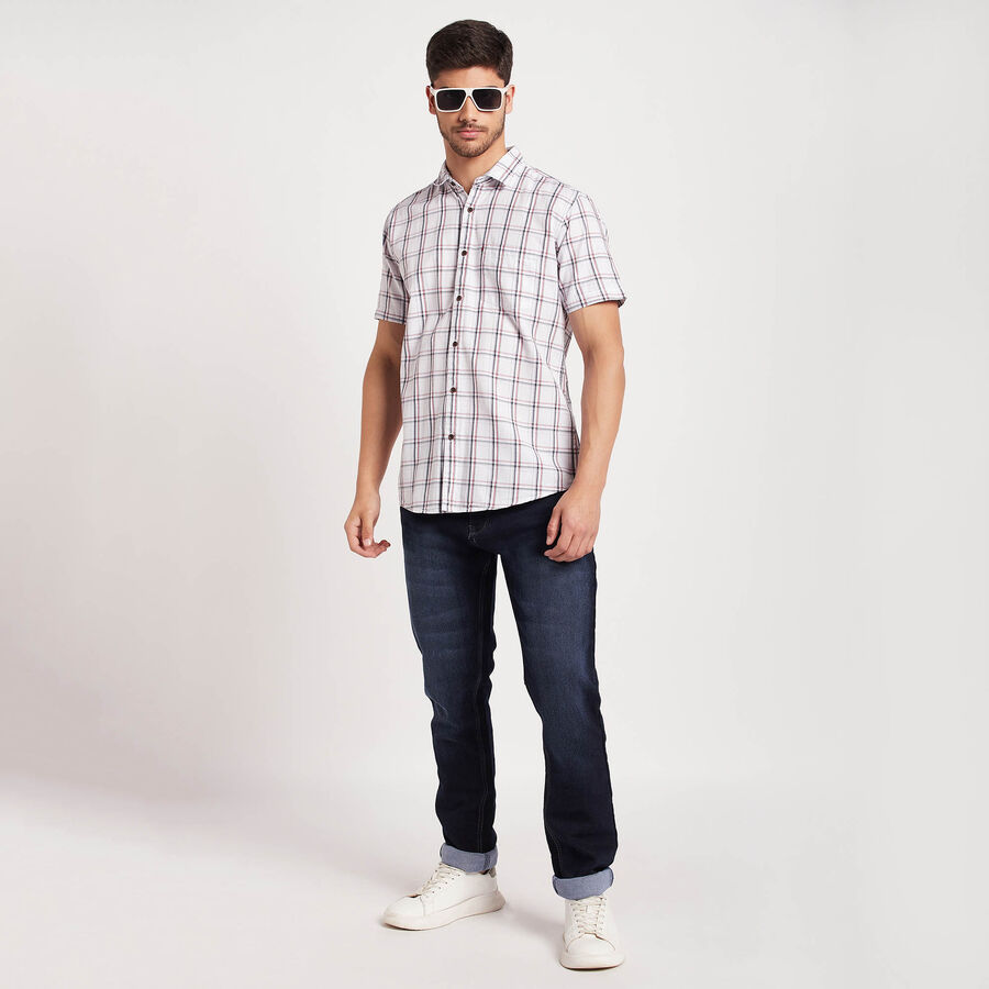 Cotton Checks Casual Shirt, White, large image number null