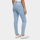 Girls' Light Powder Blue Slim Fit Frayed Hem Jeans, Light Blue, small