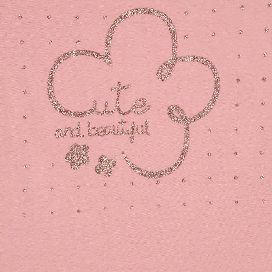 Girls' 100% Cotton T-Shirt, Light Pink, large