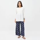 Women's Navy Printed Wide-Leg Palazzos, नेवी ब्लू, small