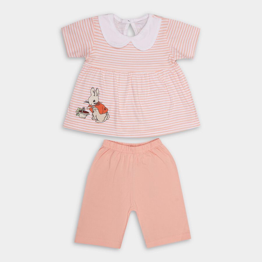 Infants' 100% Cotton Capri Set , Peach, large image number null