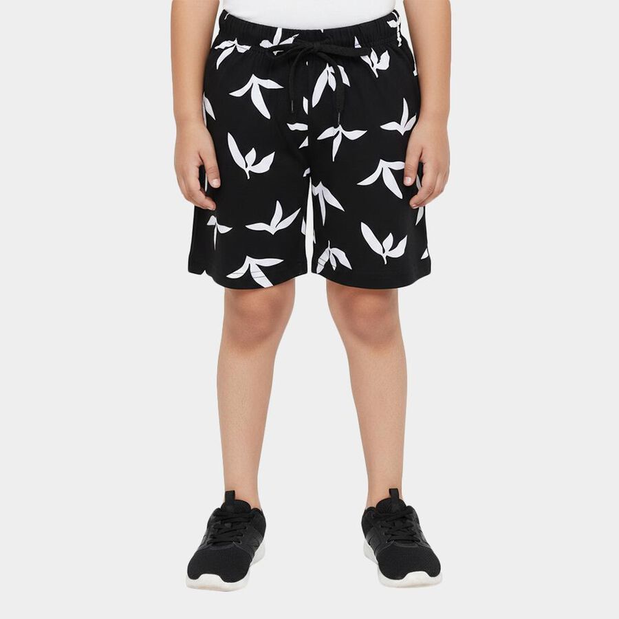 Boys' Black Regular Fit Cargo Style Bermuda Shorts, Black, large