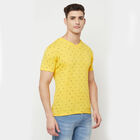 Printed V Neck T-Shirt, Mustard, small image number null