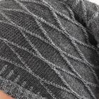 Men's Charcoal Grey Textured Knitted Beanie, Charcoal, small image number null