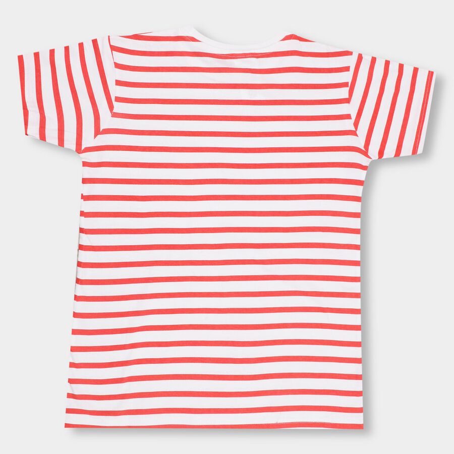 Boys' 100% Cotton Half Sleeves T-Shirt , White, large