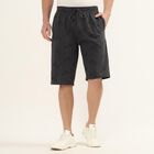 Men's Grey Regular Fit Tropical Print Jamaican Shorts, Dark Grey, small