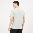 Men's Light Grey Round Neck Athleisure T-Shirt, Light Grey, small