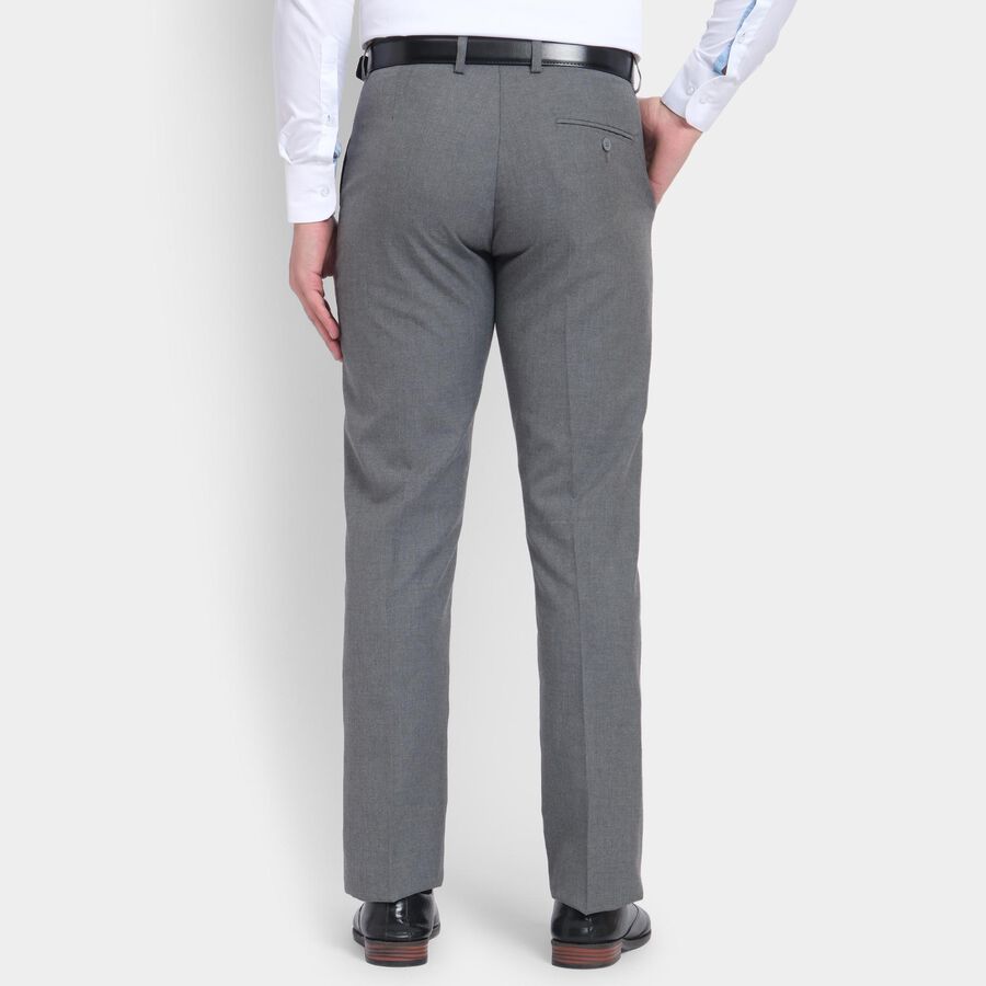 Men's Slim Fit Formal Trousers, Light Grey, large image number null