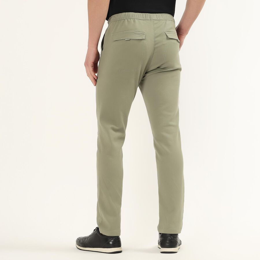 Men's Slim Fit Casual Trousers, Light Green, large