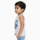 Infants Light Heather Grey Cotton Round Neck Casual Vest, Melange Light Grey, small image number null