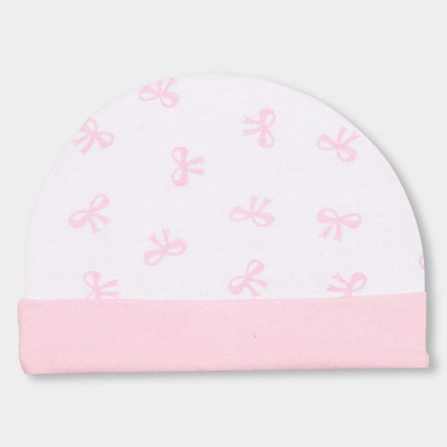 Infants' 100% Cotton Gift Set (Cap, Mittens, Booties), Light Pink, large image number null