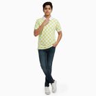 Boys Light Sage Green Cotton Round Neck Casual Half Sleeve T-Shirt, Light Green, small