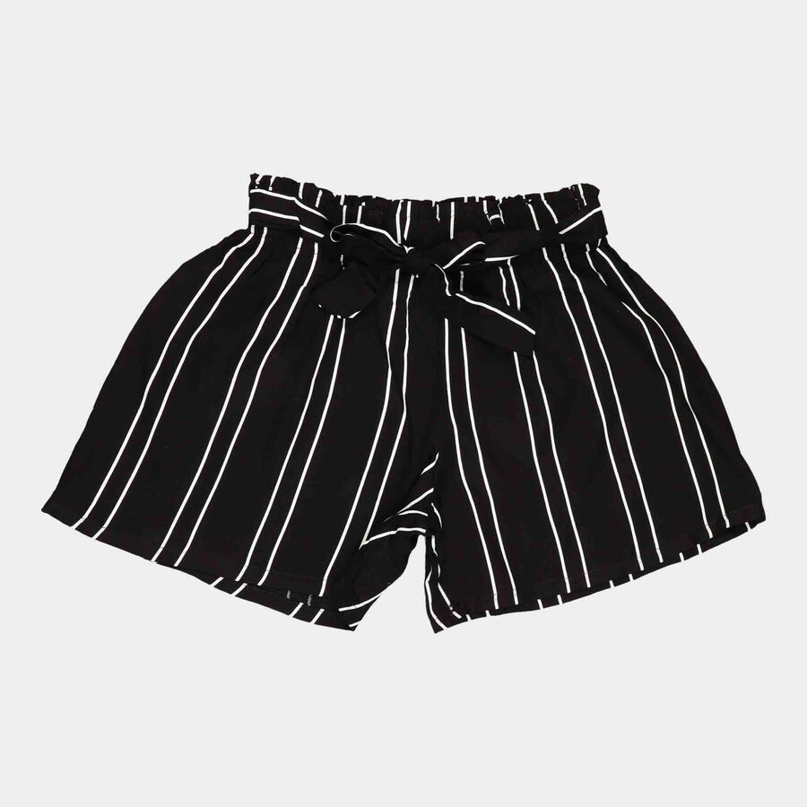 Striped Shorts, Black, large image number null