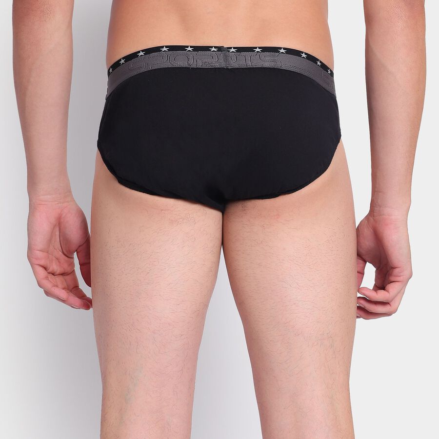 Men's100% Cotton Briefs, काला, large image number null