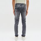 Men's Washed Grey Slim Fit Jeans, हल्का ग्रे, small image number null