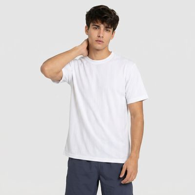 Men's White Round Neck Regular Drifit T-Shirt